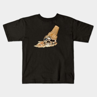 Vanilla Death Cone - Ice Cream Skull Kids T-Shirt